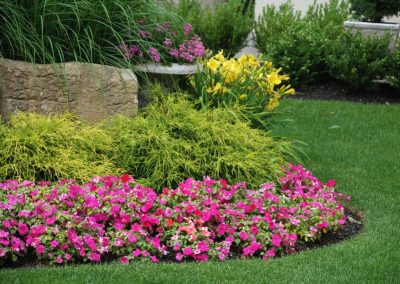 Landscaped flower garden